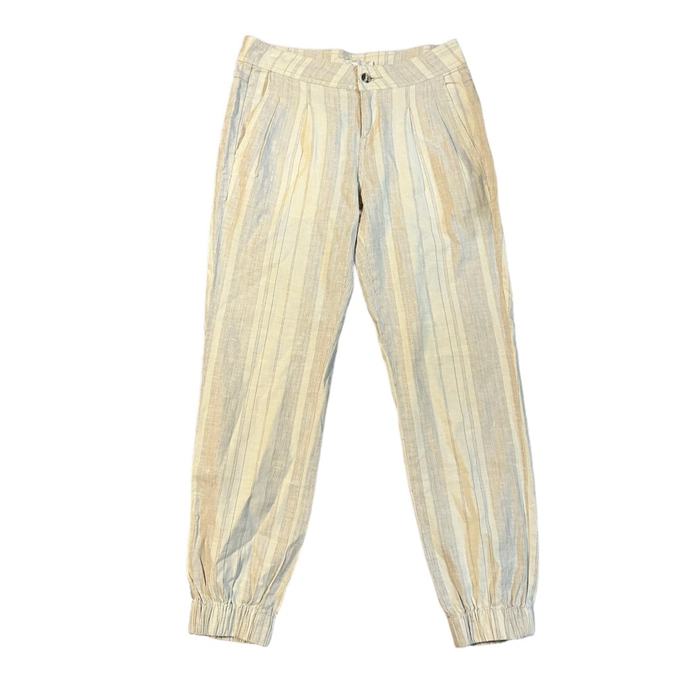 Prana Kickin It Jogger Pants Hemp Organic Cotton Stripes Size 0 Women’s